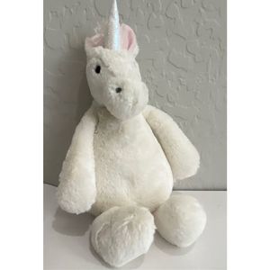 Jellycat London Bashful Unicorn bingbag stuffed belly , Stuffed Animal Toy Plush